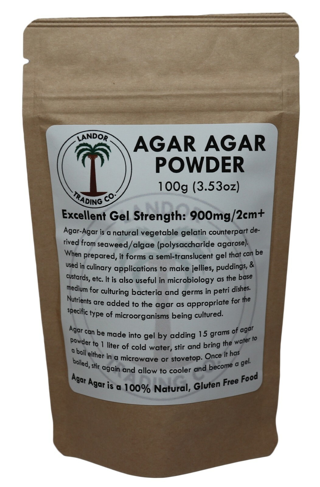 Agar Agar Powder 100 grams – All Natural Seaweed – U.S. Seller!