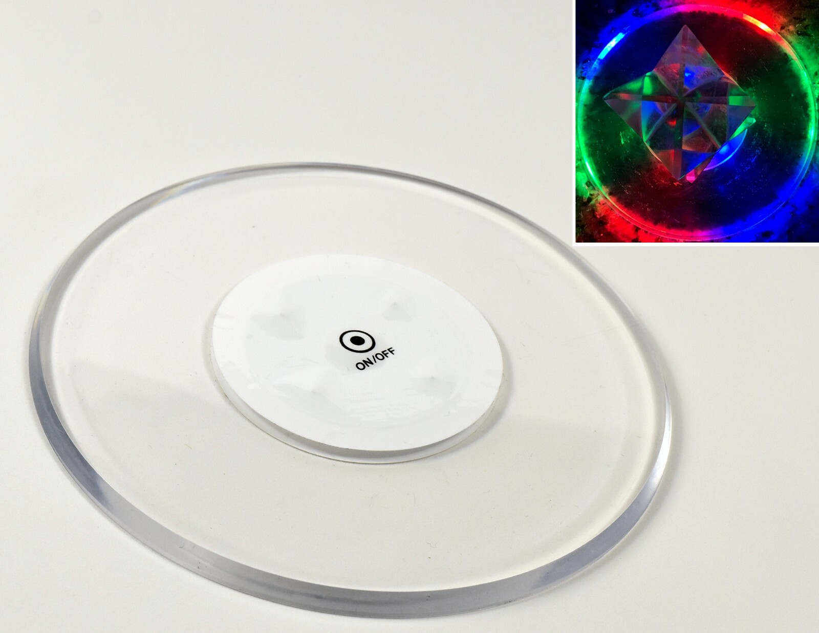 Acrylic Ultra-Thin Multicolor LED Light Base for Minerals Crystals Displaying