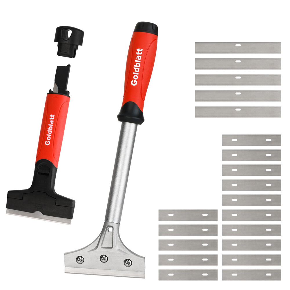 Goldblatt 2PC Razor Blade Scraper Heavy Duty 20PCS 4in Blades Floor Scraper Tool
