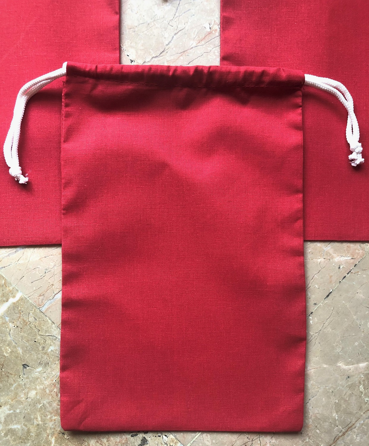 Biglotbags – Premium Red 145 GSM Cotton Double Drawstring Reusable Muslin Bags