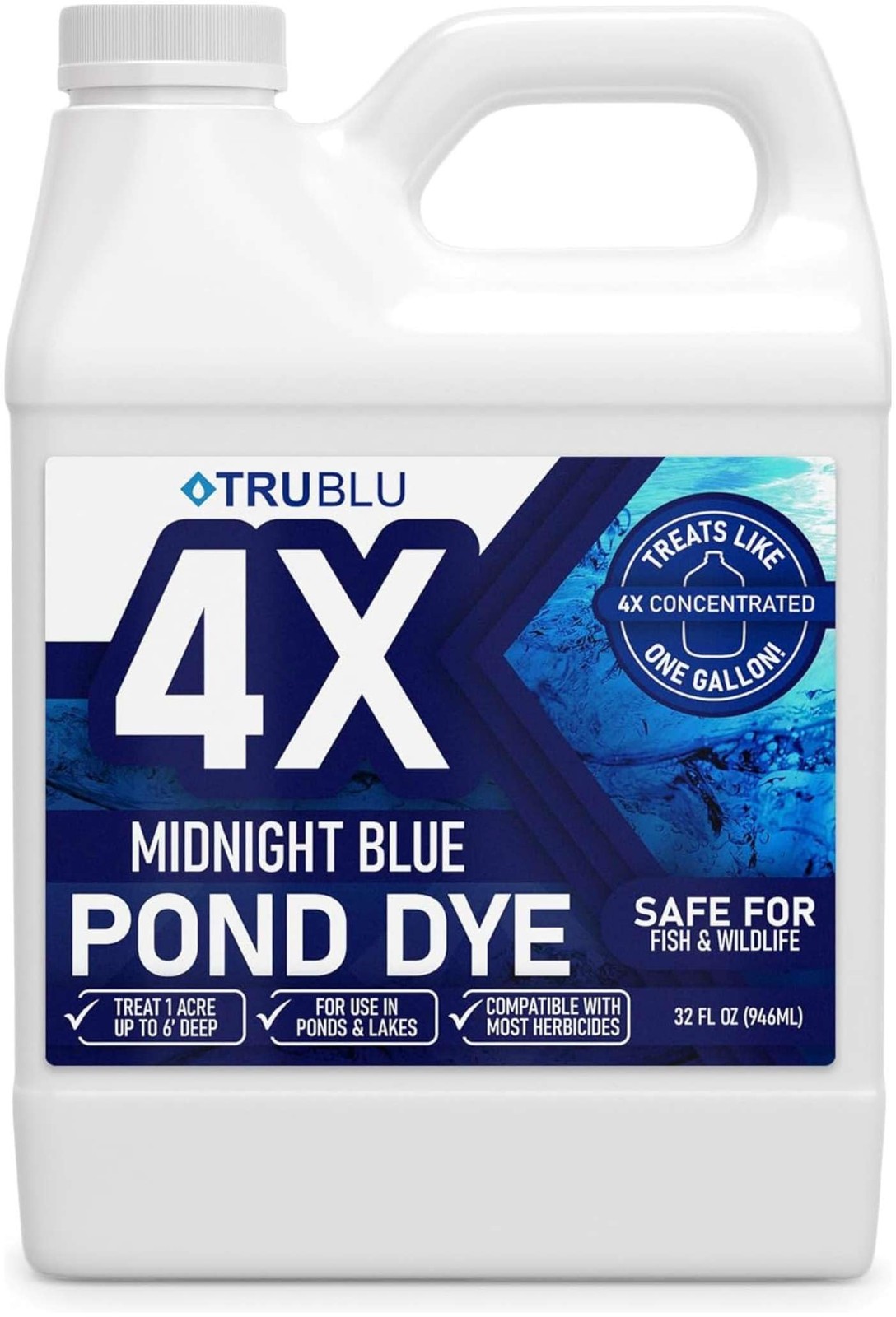 Concentrated Midnight Blue Pond Dye for Enhanced Water Clarity and Shade