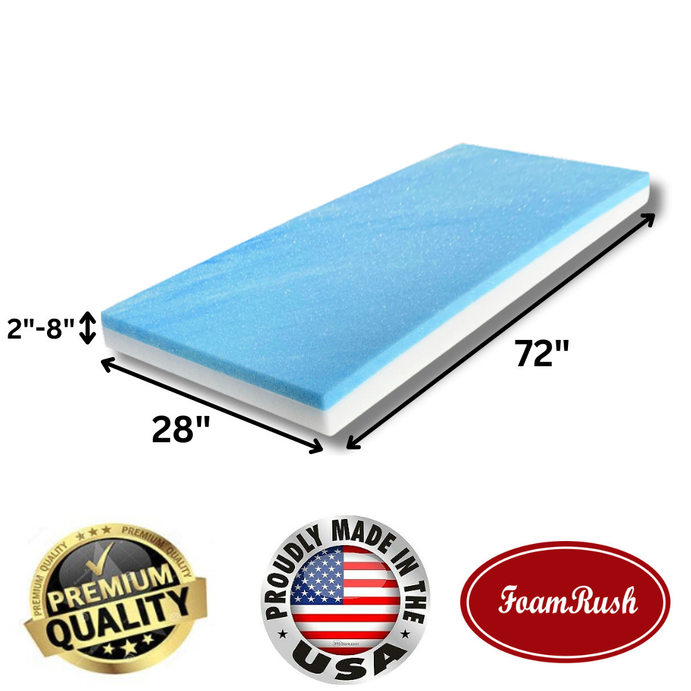 FoamRush Bunk (28″ x 72″) Cooling Gel Memory Foam RV Mattress Medium Firm USA
