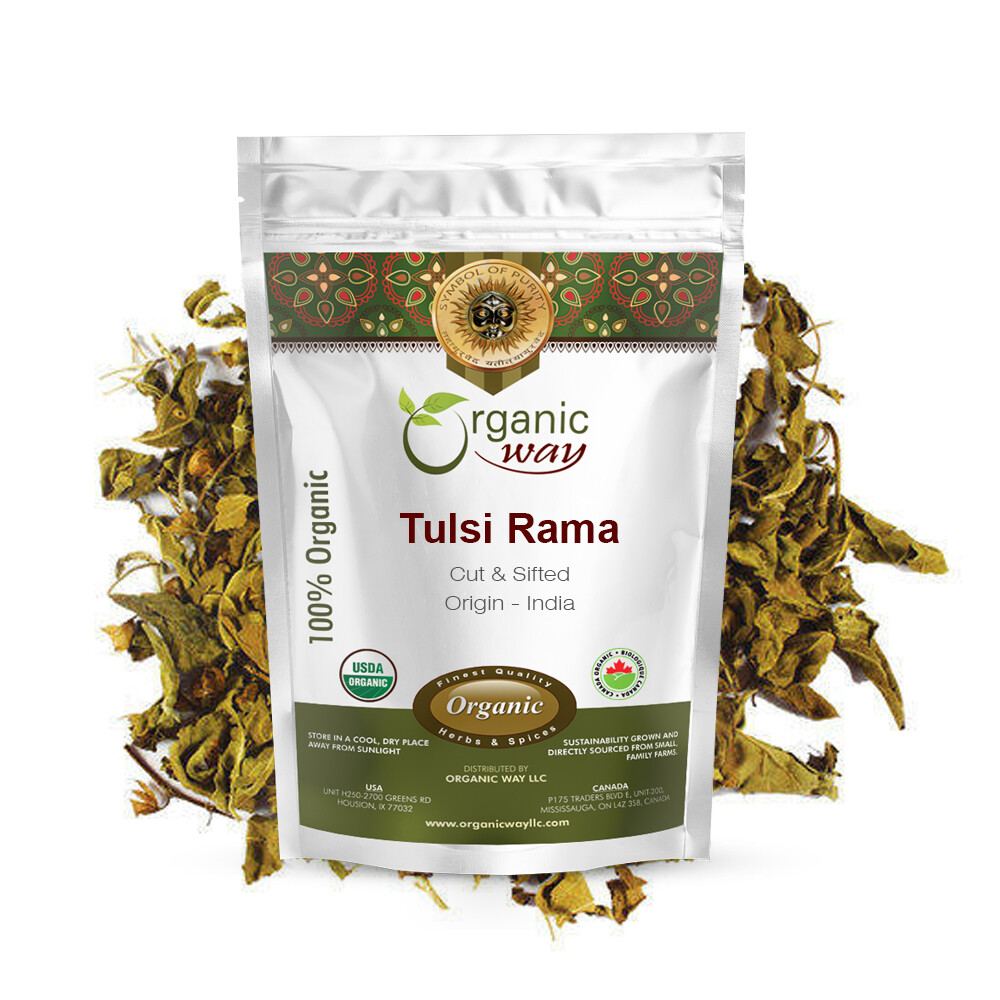 Organic Way Tulsi Rama (Holy Basil) Cut & Sifted – Kosher & USDA Certified