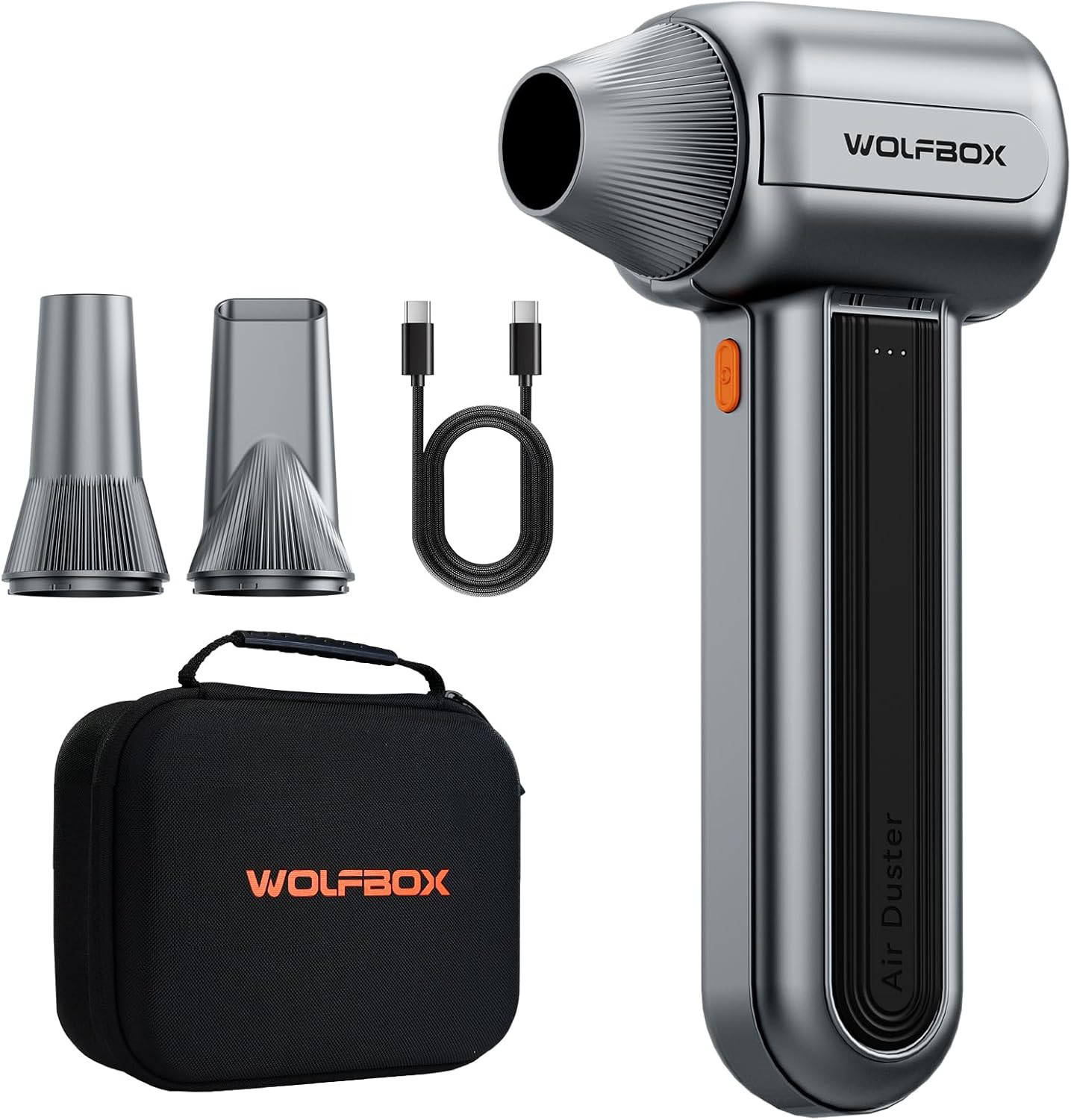 WOLFBOX MF400 Leaf Blower Cordless – Lightweight Handheld Jet Blower, High-Veloc