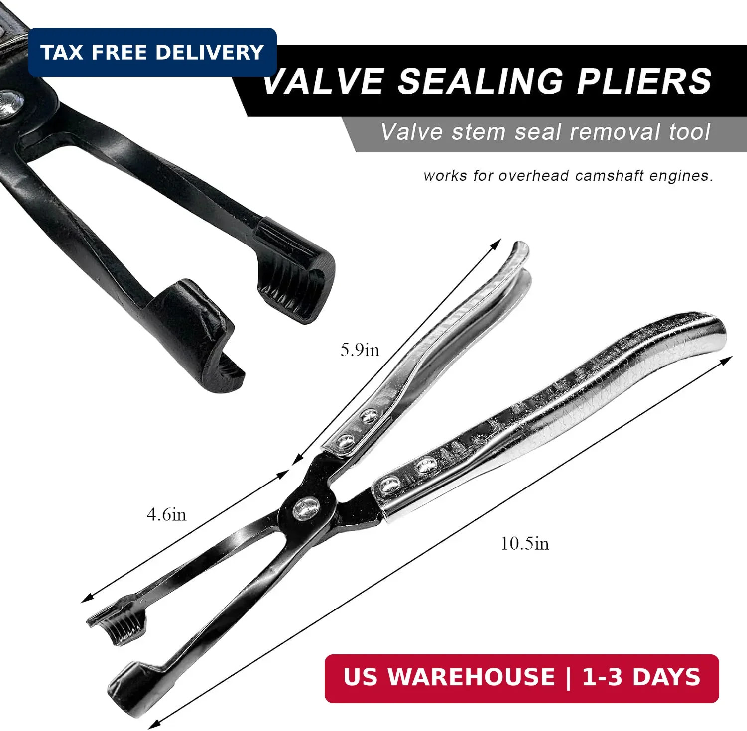 Car Valve Seal Pliers, 27cm/10.5in Valve Stem Seals Removal Tool with Ergonomic