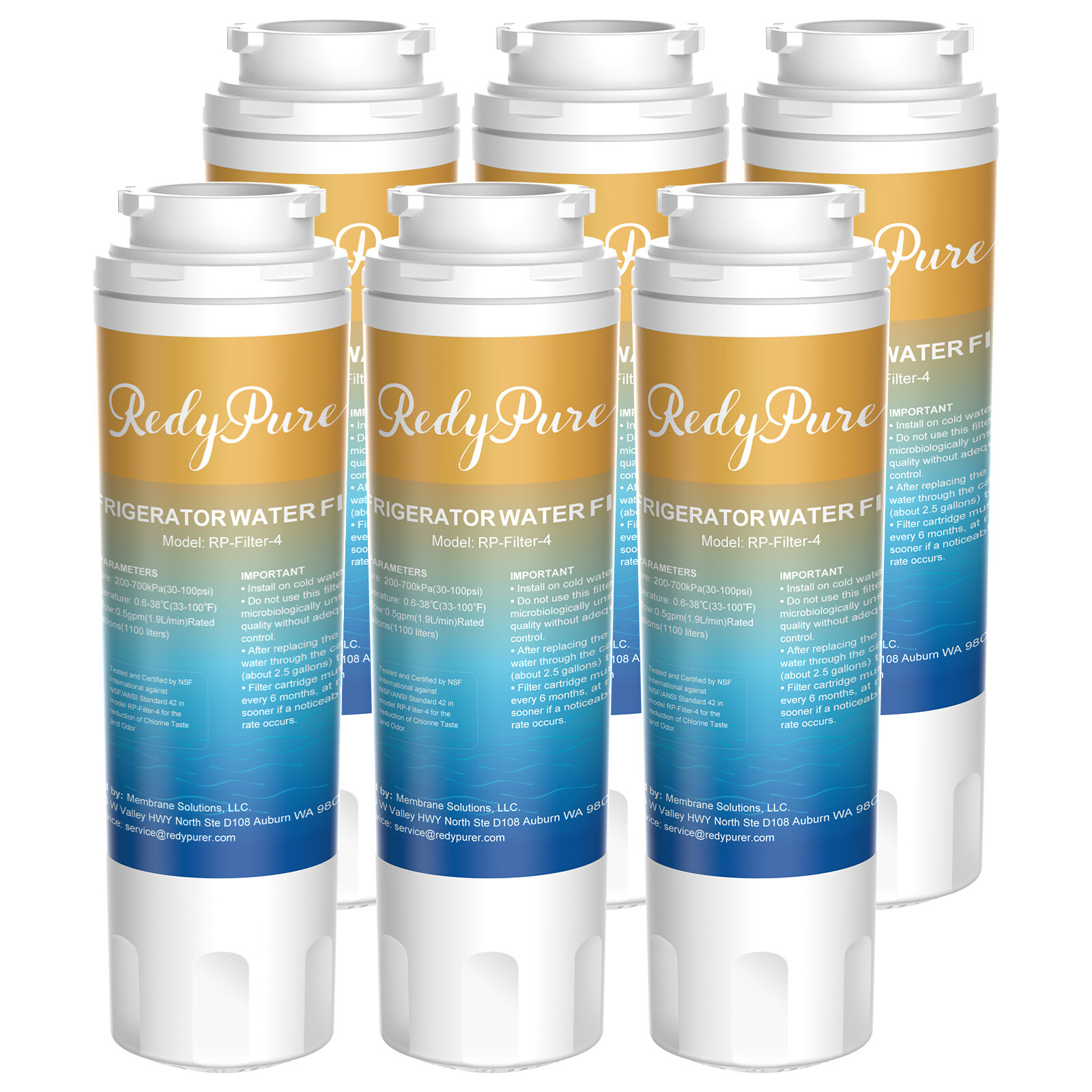 6 Pack Water Filter Fit For Maytag UKF8001 UKF9001 4396395 Refrigerator NSF