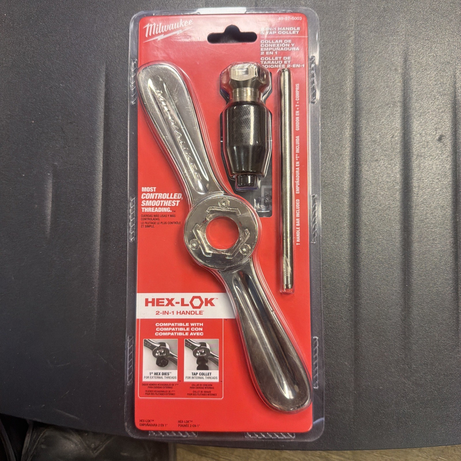 Milwaukee Tool 49-57-5003 Hex-Lok 2-In-1 Tap And Die Threading Handle? & Tap