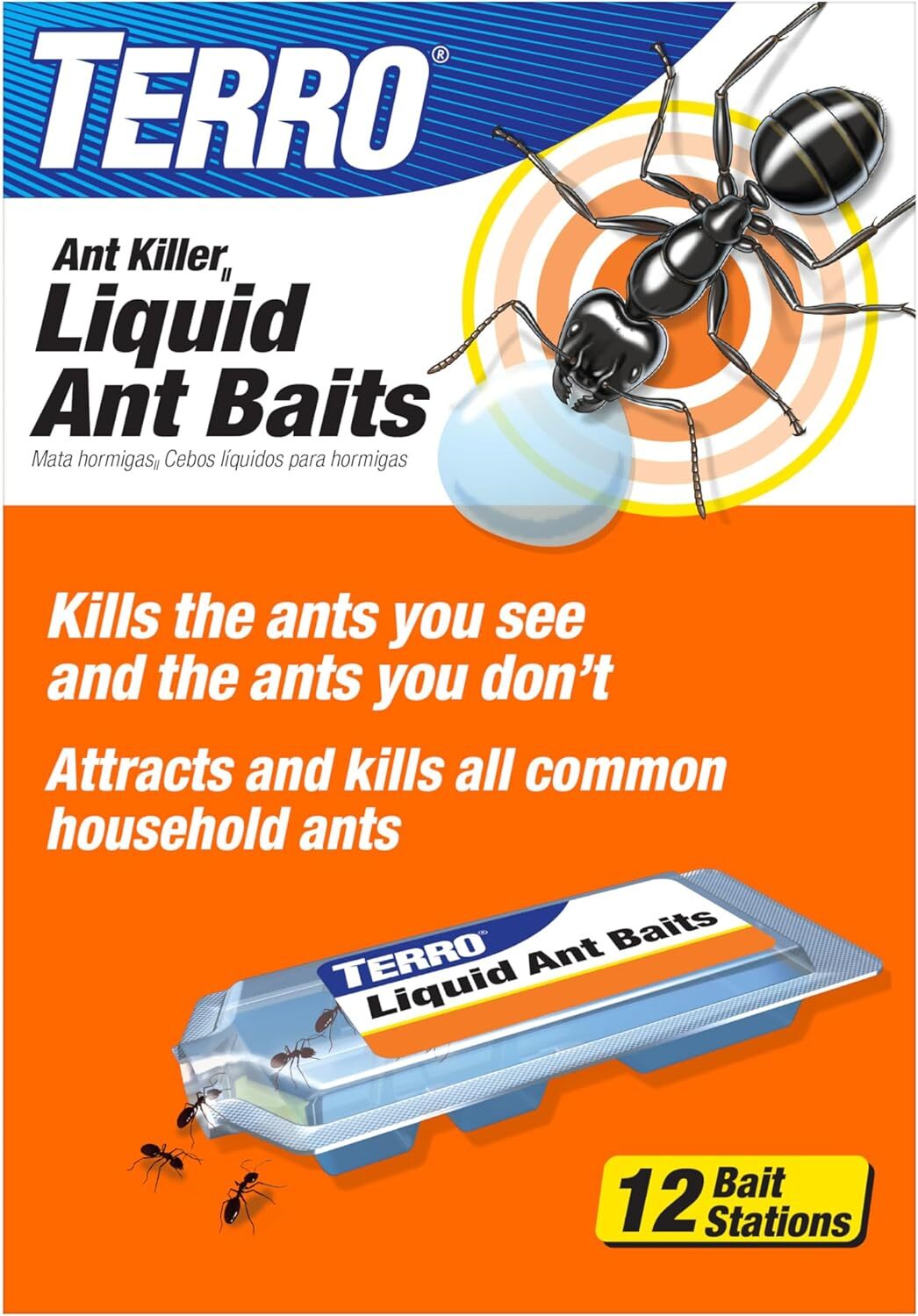 TERRO Ant Killer Bait Stations T300B Liquid Bait to Eliminate Ants 12 Count