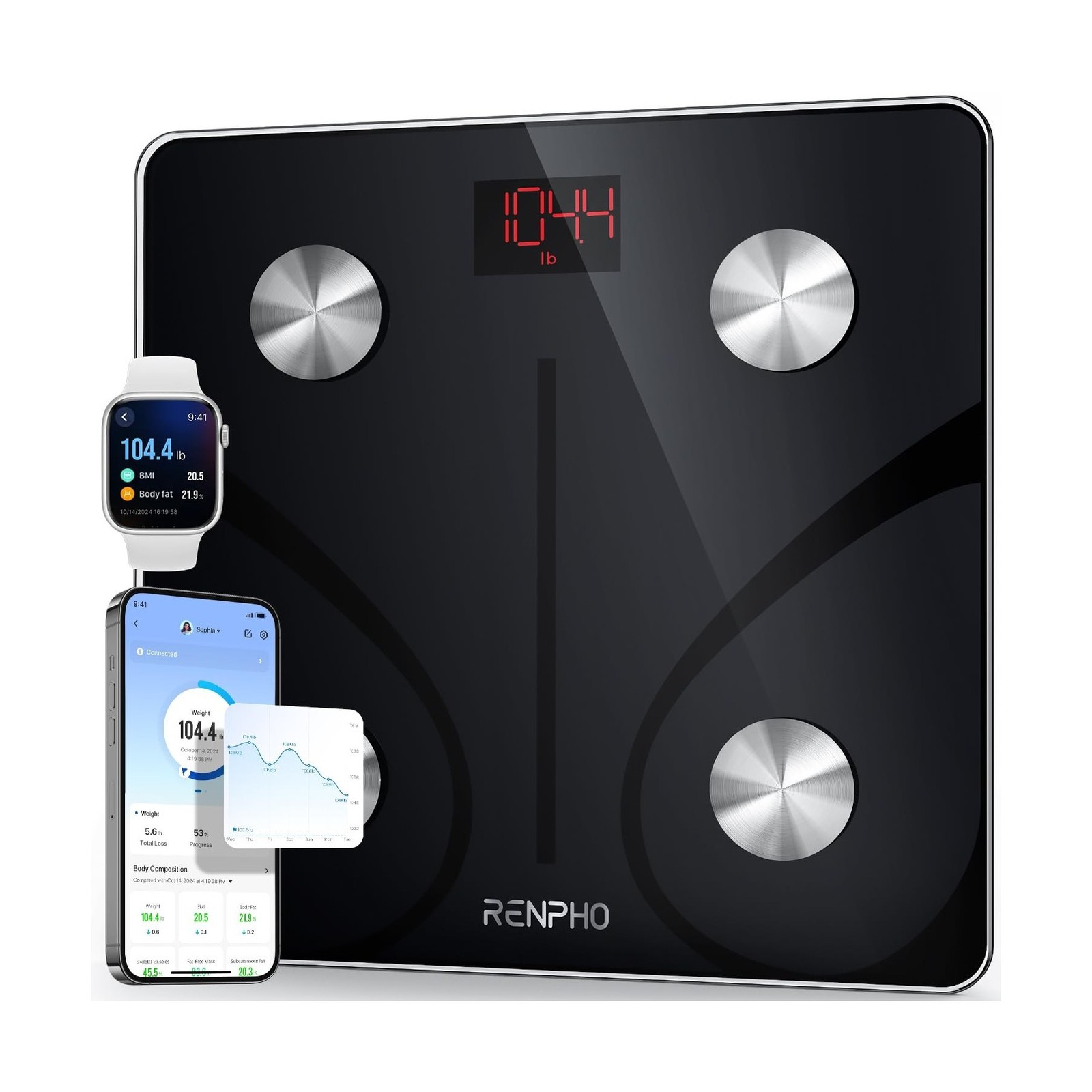 RENPHO Smart Scale for Body Weight, Digital Bathroom Scale BMI Weig… Fast Ship