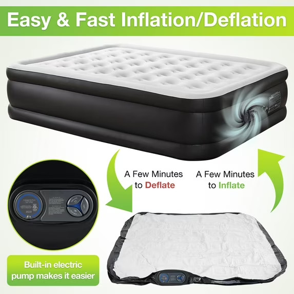 Queen Air Mattress 18-inch Height,Premium Comfort with Built-in Pump Waterproof