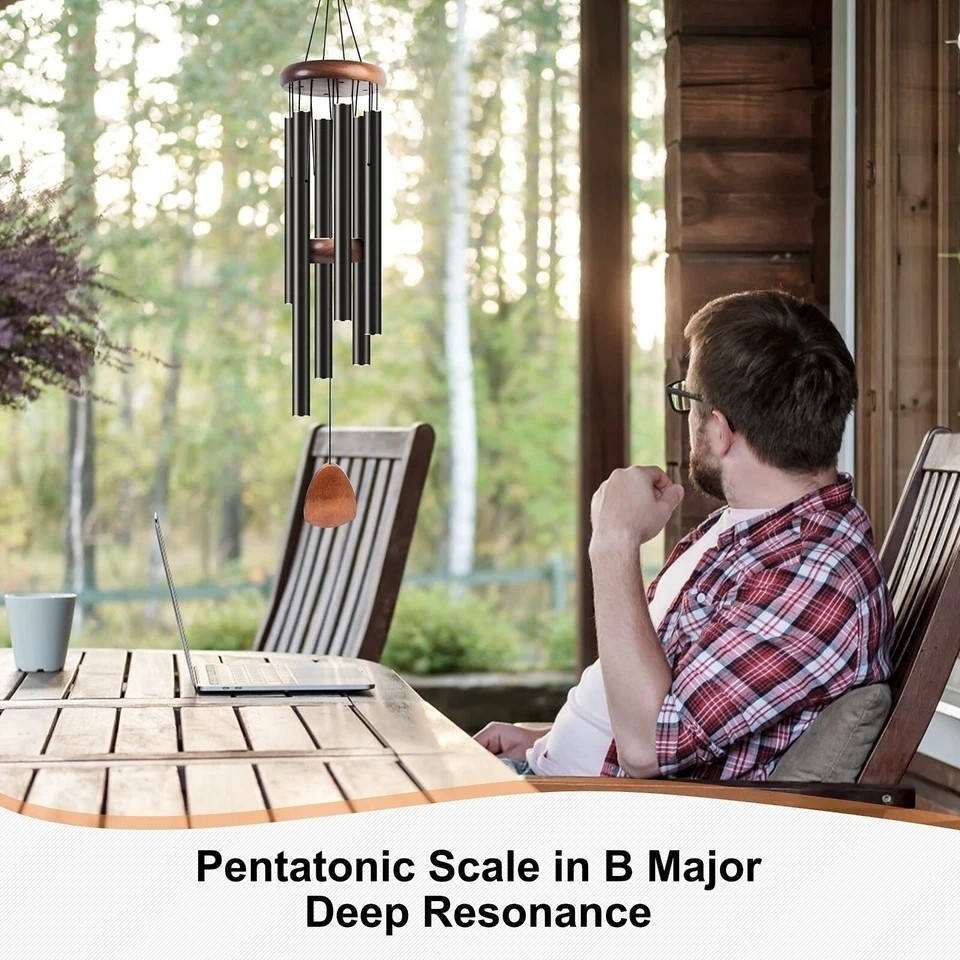 Large Deep Resonance Serenity Wind Chimes Metal Deep Tone Outdoor Home Decor US