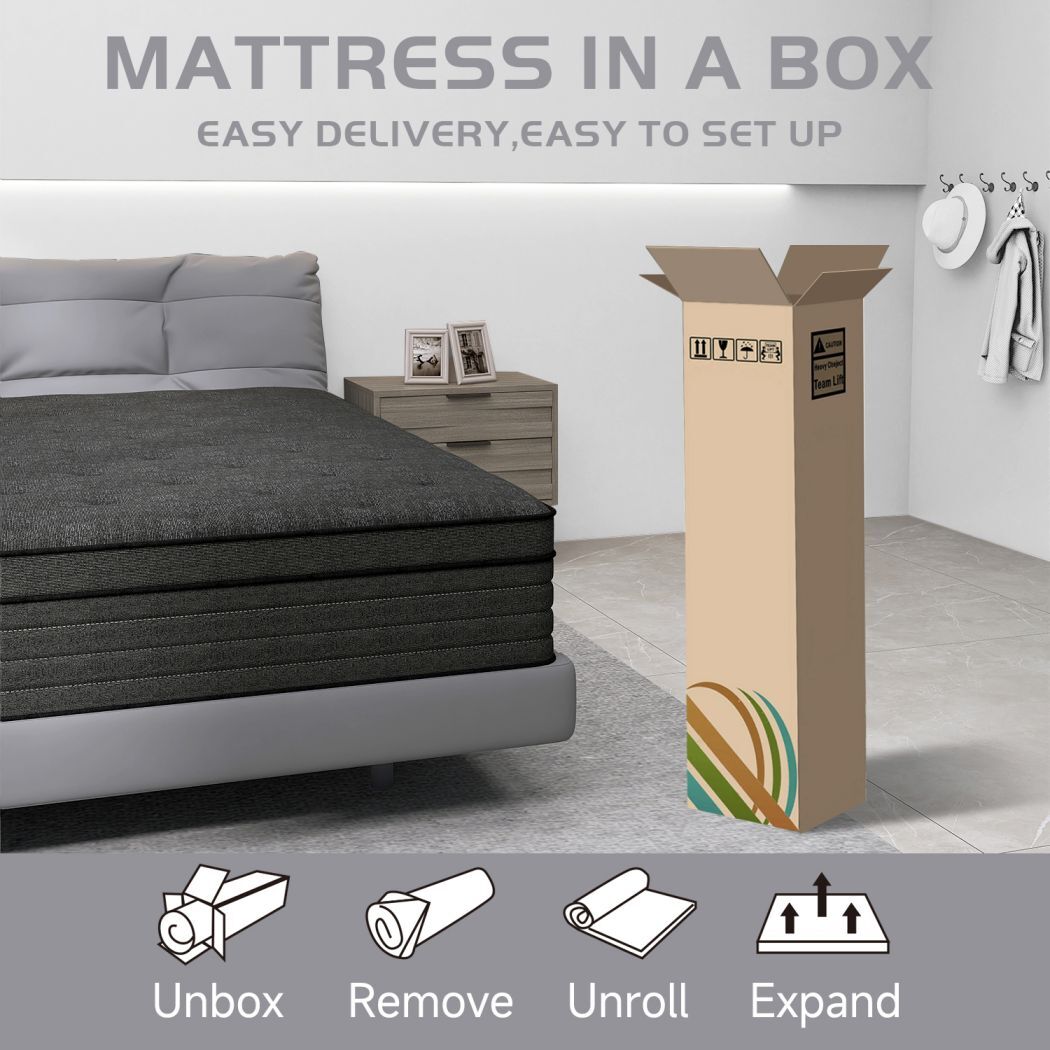 12/14 Inch Mattress in A Box Pocket Spring Memory Foam Twin Full Queen King Size