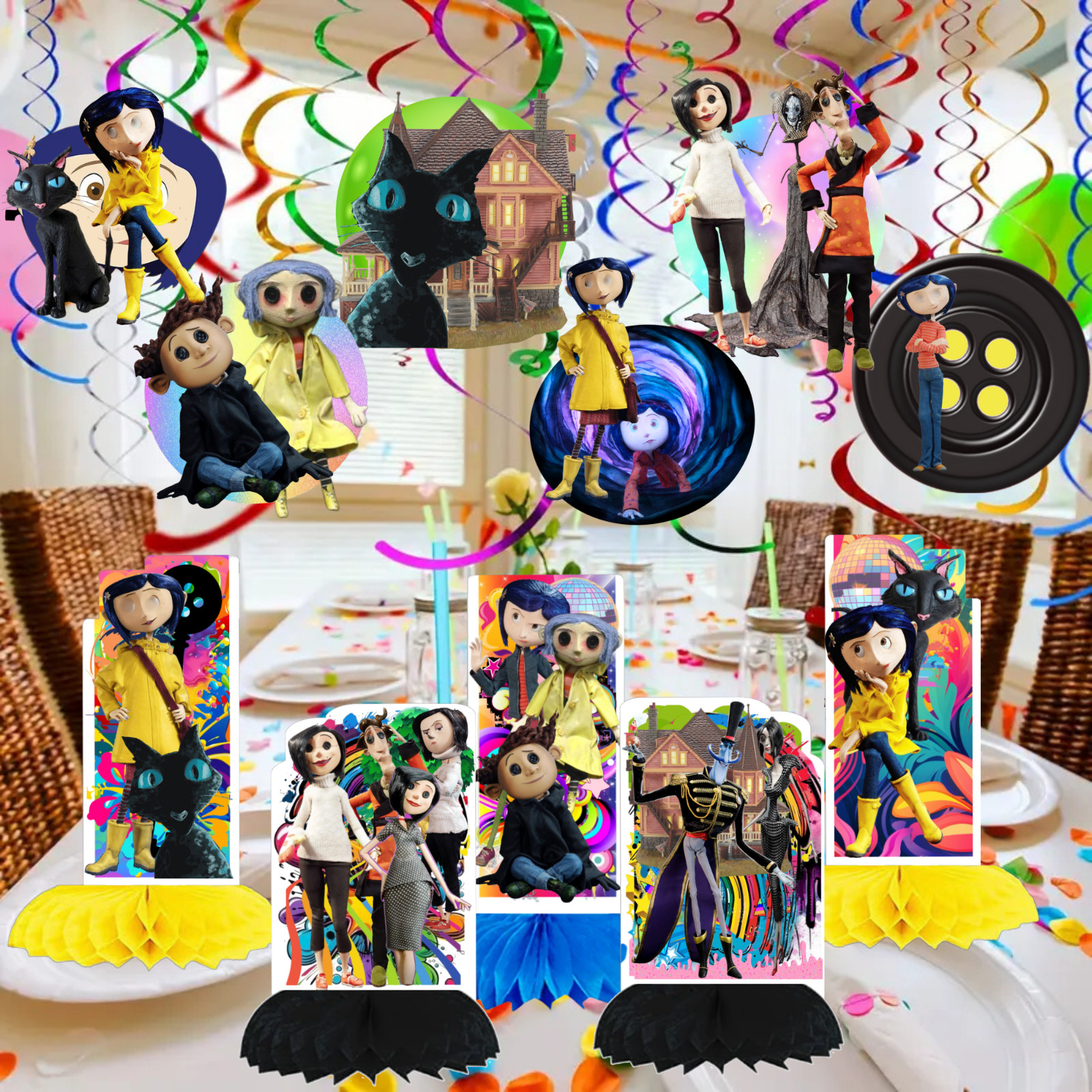 CORALINE birthday party supplies favor centerpiece decoration event theme