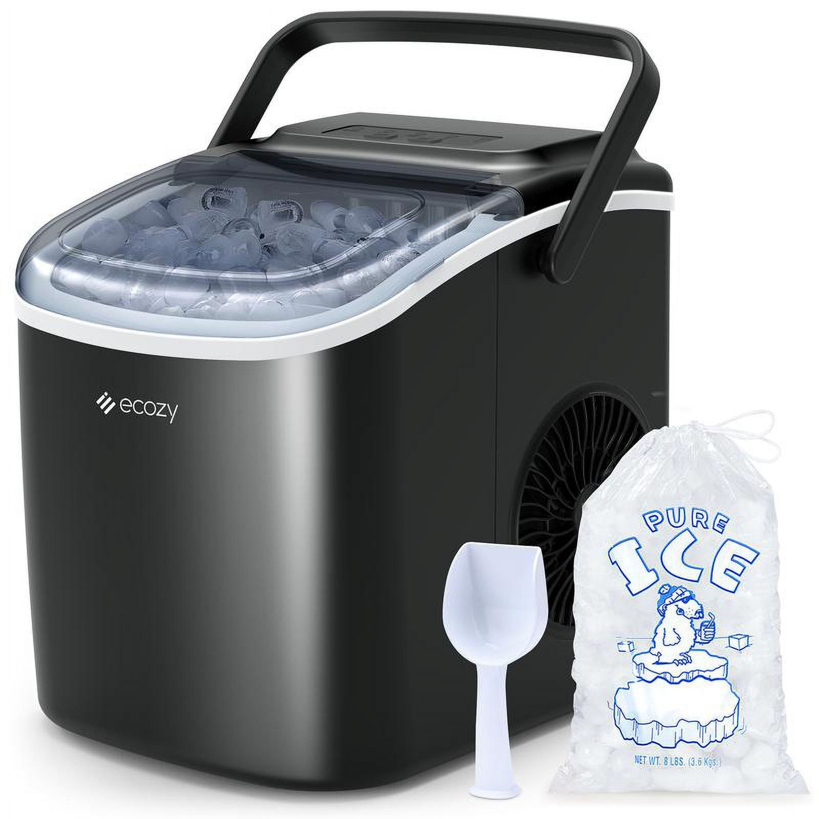 26 lbs/24H Countertop Ice Maker Machine 6 Min Fast Ice Making Auto-Cleaning