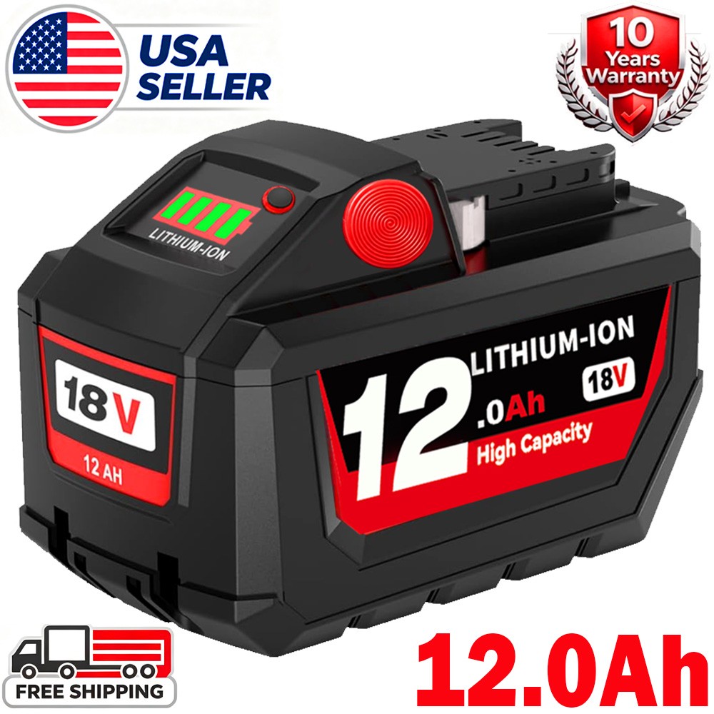 PACK 12.0Ah For Milwaukee For M18 18V Extended Capacity Battery 48-11-1860 NEW