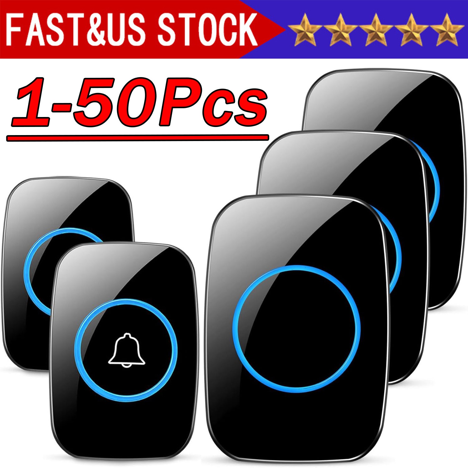 Wireless Doorbell Chime Waterproof Plugin Receiver Adjustable Volume Kit Lot
