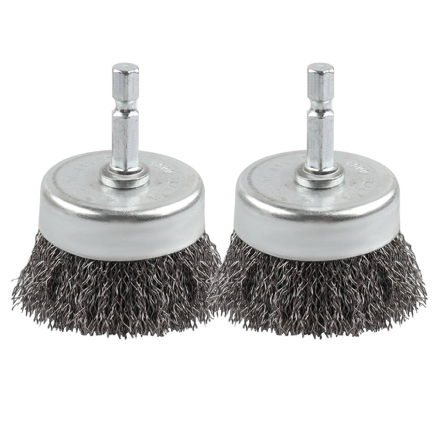 2 Pack Wire Brush Set for Drill, 1/4 Inch Hex Shank, 0.010 Inch Coarse Carbo…