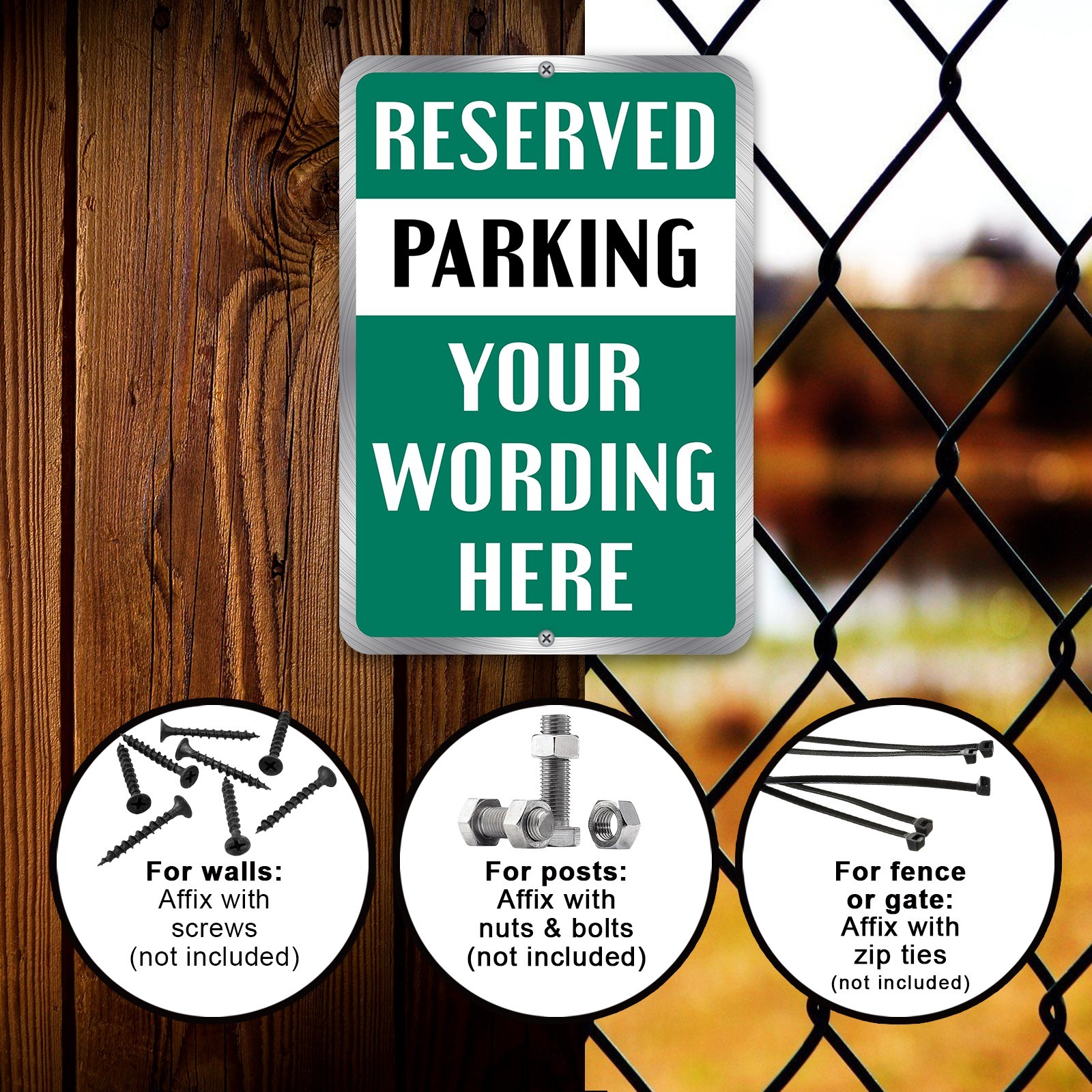 Customized With Your Parking Text New Personalized Aluminum Metal Sign 8 x 12″