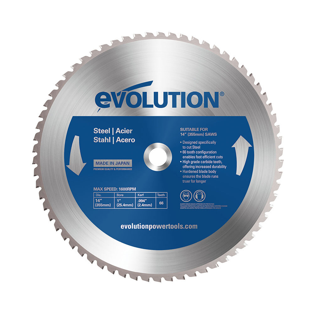 Evolution 14BLADEST Steel & Ferrous Metal Cutting Saw Blade, 14 Inch x 66-Tooth