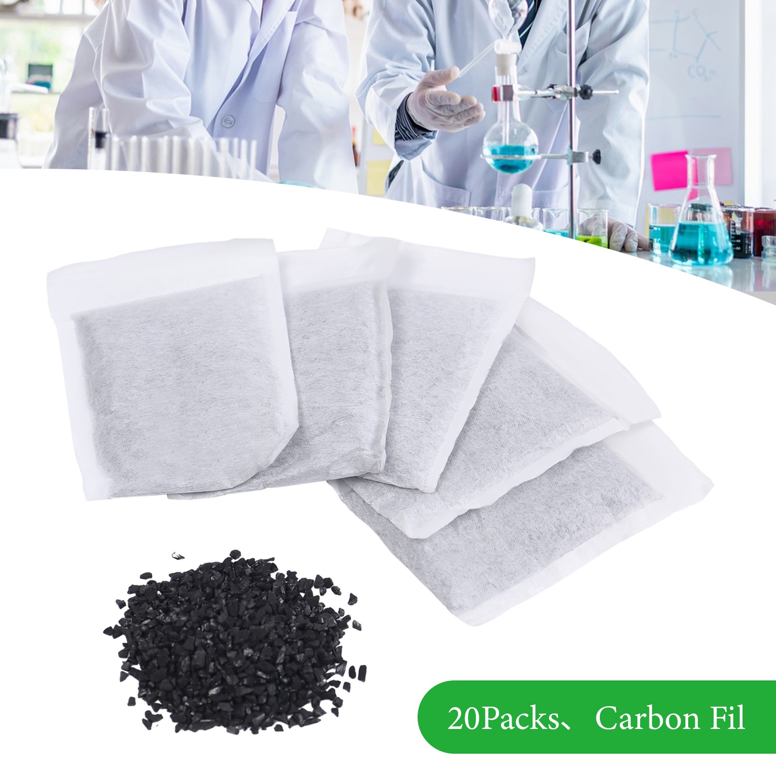 20 Pack Home Activated Charcoal Carbon Filter Bags For Water Distiller Purifier
