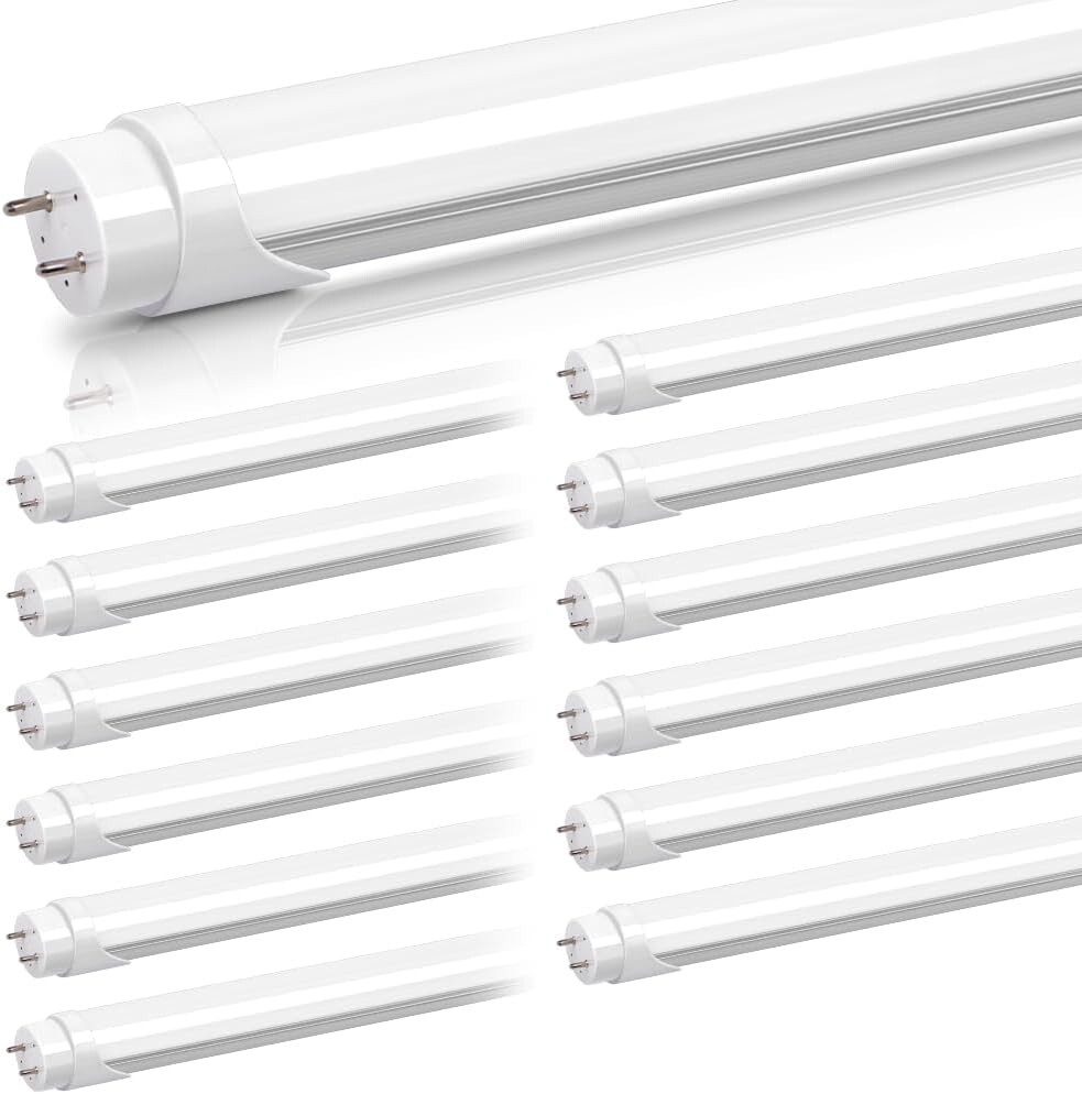 Kihung 24 Packs T8 Led Bulbs 4 Foot Type B Light Bulbs 24W 6500K Frosted