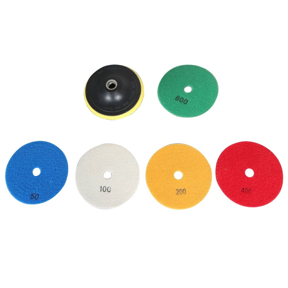 6 Pack 5In Diamond Concrete Polishing Pads Wet Dry Polishing Pads Set For Marble