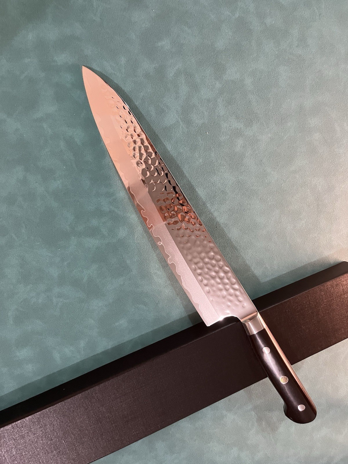 10.5in 270mm Gyuto Chef Knife Japanese-Style Hammered 9Cr18MoV Ebony Handle