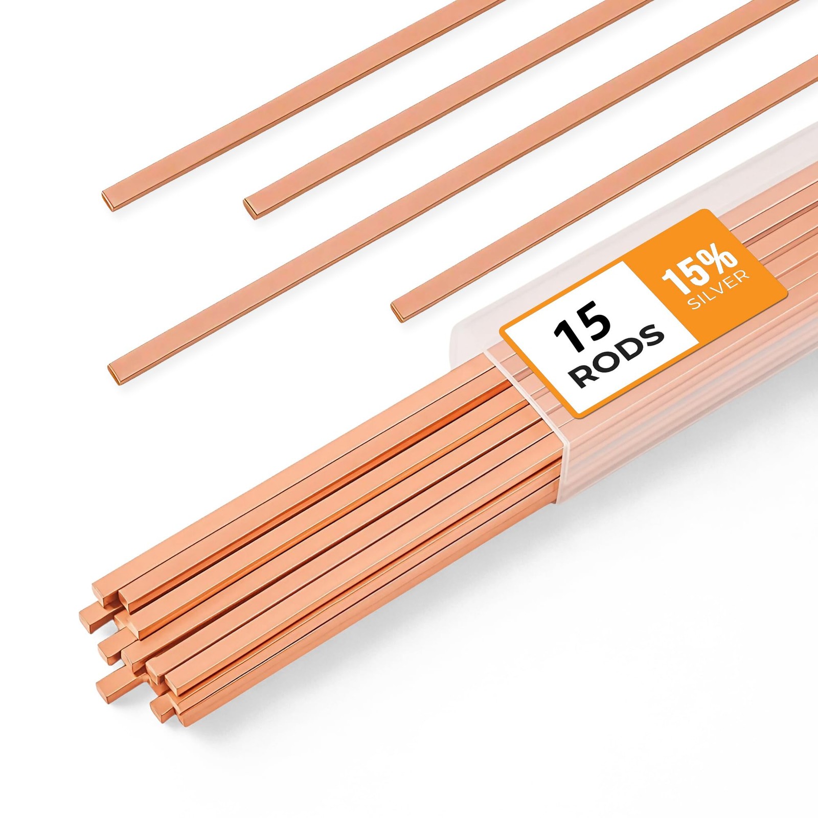 15pc Silver Brazing Rods 15% Phos Copper Alloy Welding 0.05in x 10in HVAC