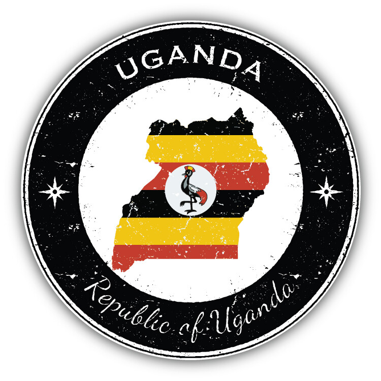 Uganda Grunge Flag Stamp Car Bumper Sticker Decal