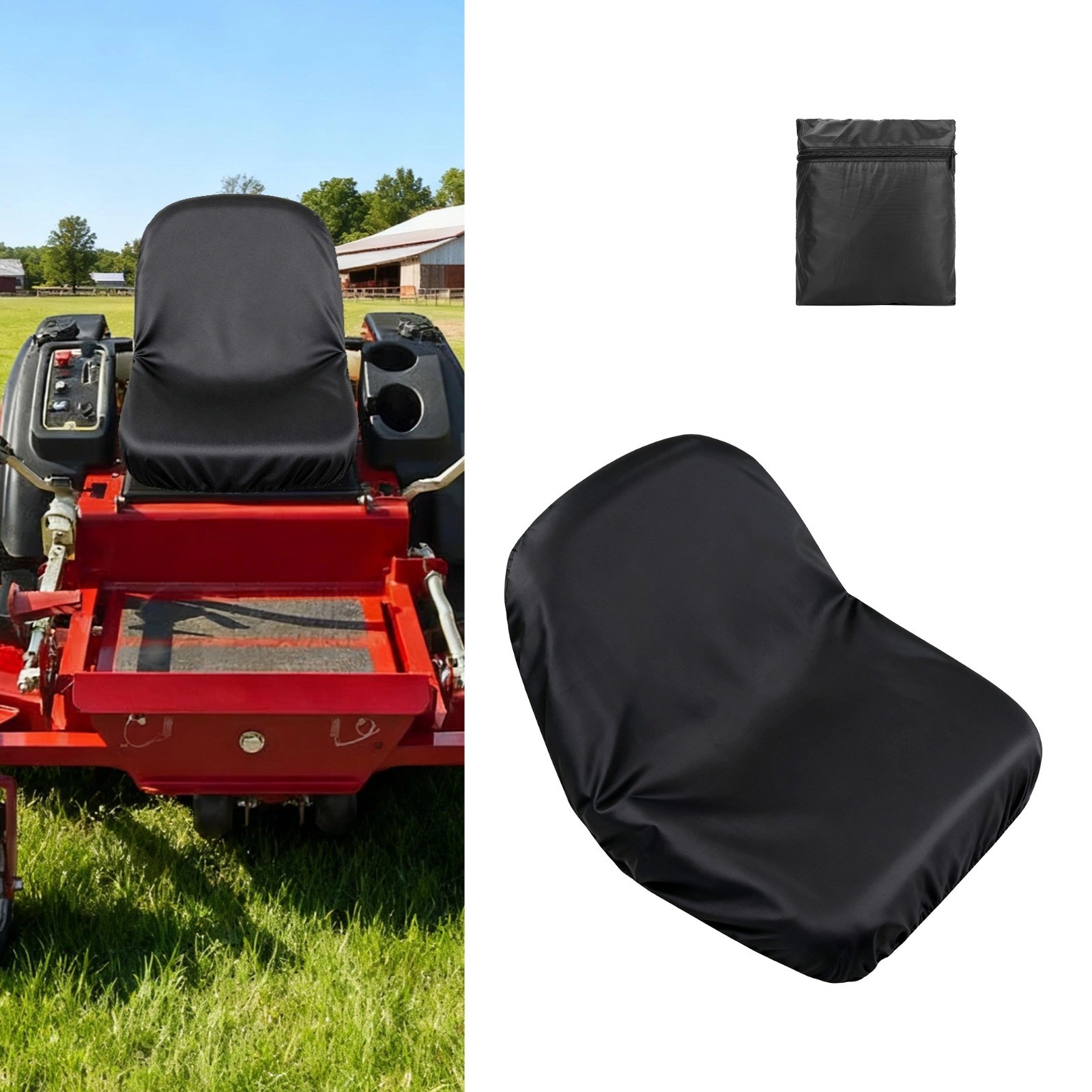 Universal Riding Lawn Mower Seat Cover Waterproof Oxford Storage Bag Drawstring