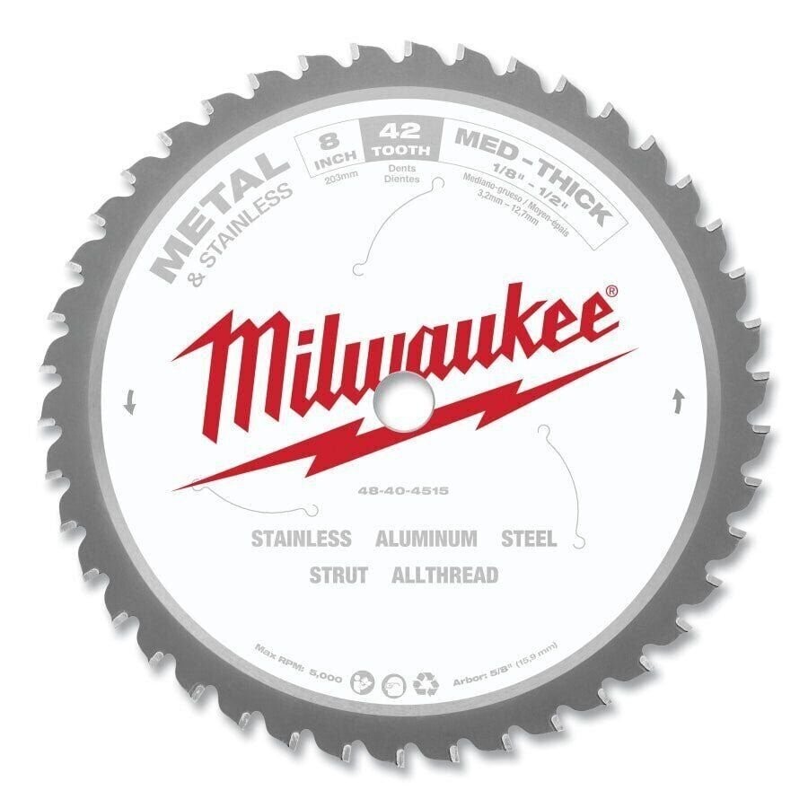 Milwaukee Endurance Carbide Circular Saw Blade, 8 in dia, 42 Teeth