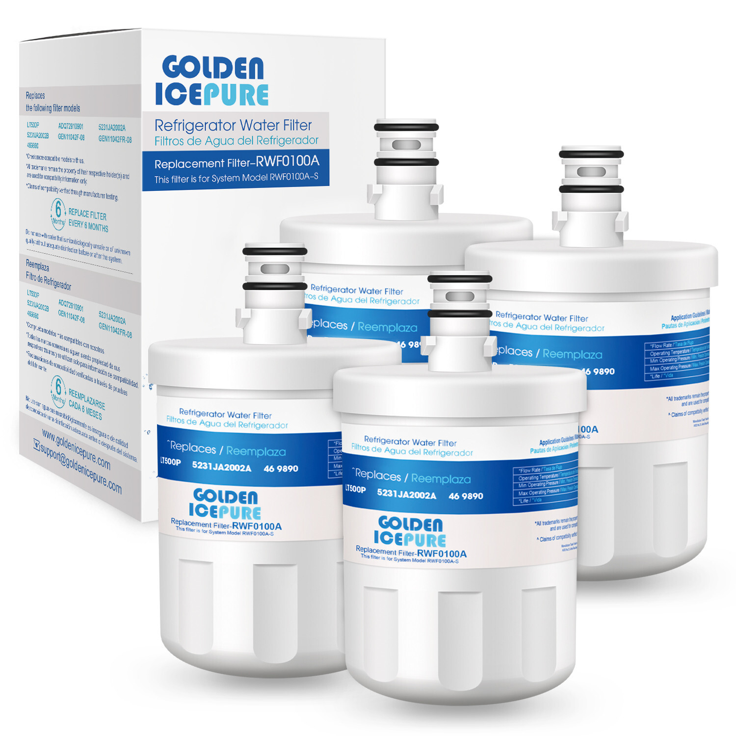 Fit For LG LT500P 5231JA2002 ADQ72910901 Refrigerator Water Filter 4 Pack