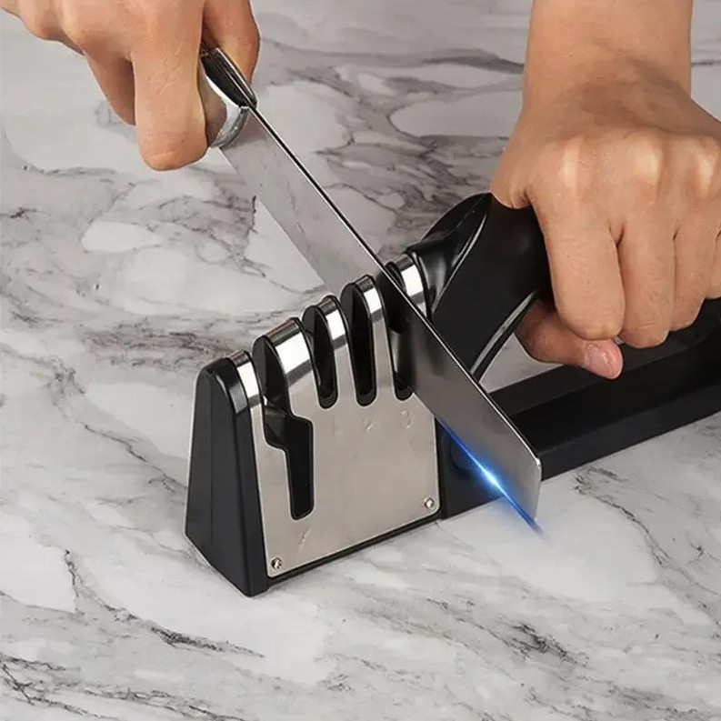1pc 4-Stage Knife Sharpener Non-Slip Base Portable Kitchen Tool – NEW