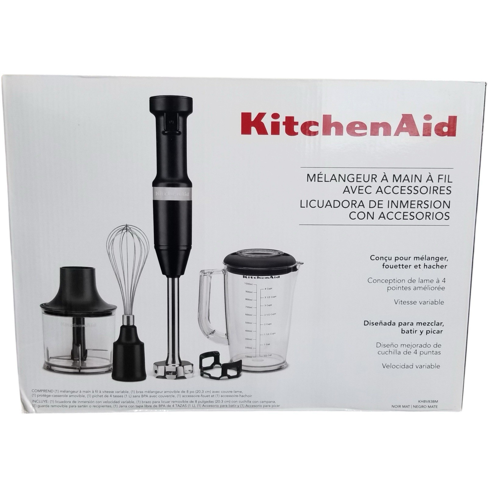 KitchenAid Corded Variable-Speed Hand Blender with Accessories, 6-Piece Set