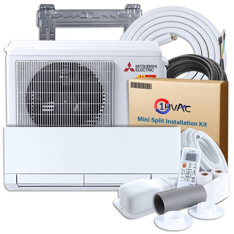 Mitsubishi WX 12000 BTU Ductless Mini Split Heat Pump AC System, 18 SEER2 R454B