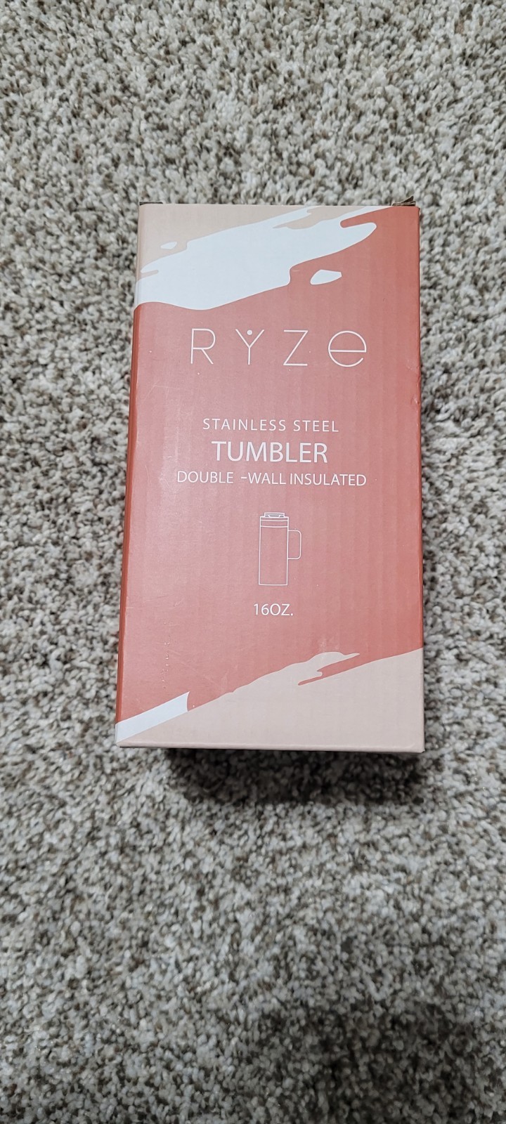 RYZE MUSHROOM COFFEE TUMBLER STAINLESS STEEL DOUBLE WALL 16 OZ