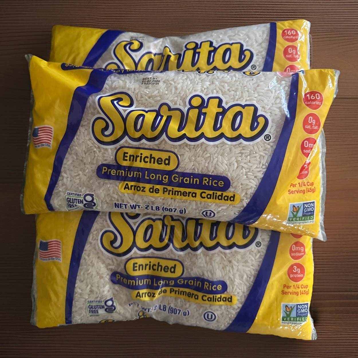 Lot Of 3 x 2 Lb Sarita Enriched Long Grain White Rice Best By 01/28 NEW NIP