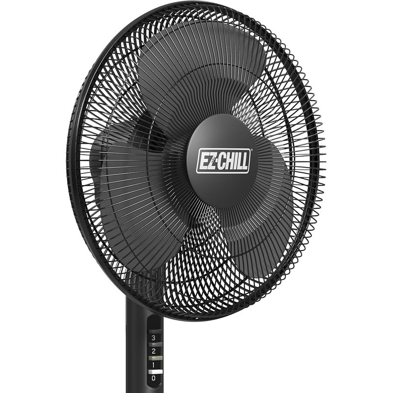 Oscillating Pedestal Fan Adjustable Height Three Speed Airflow Portable Cooling