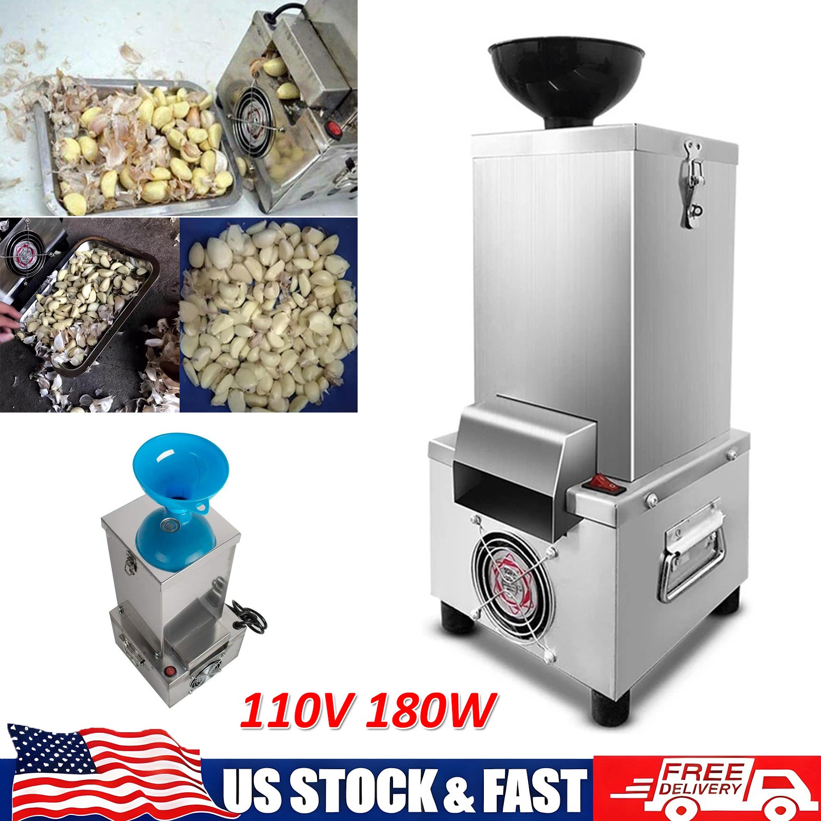 110V Electric Garlic Peeling Machine Household / Commercial Garlic Peeler 20KG/H