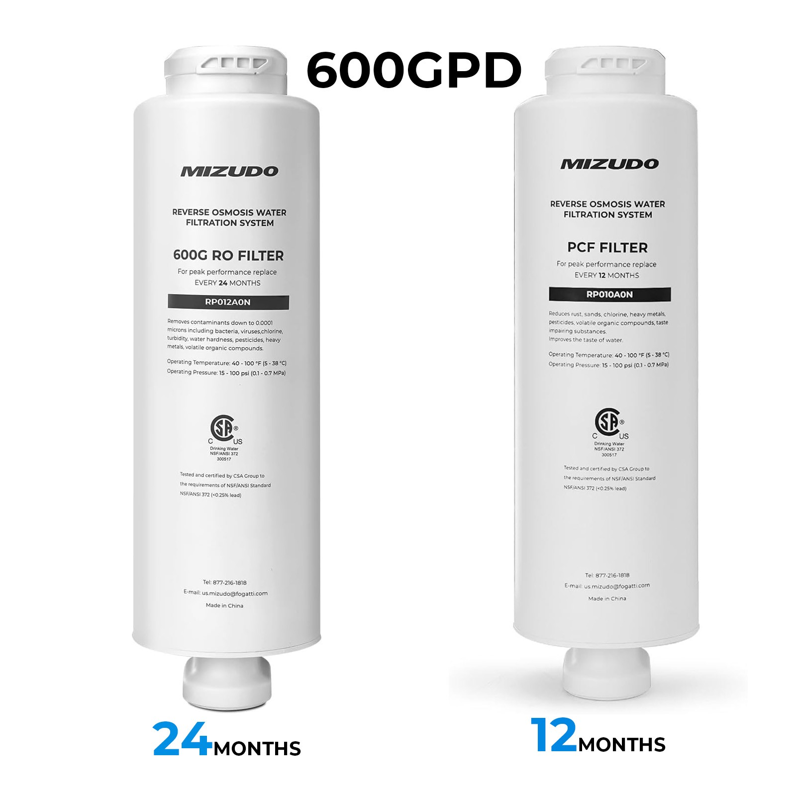 MIZUDO Replacement Filter, Replacement for *Megaflo Mini 600GPD Reverse Osmosis