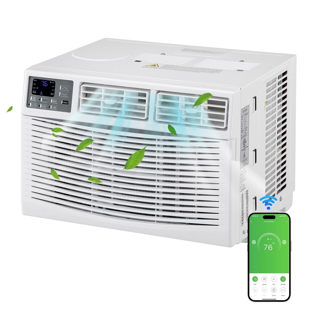 8,000 BTU 115V Window Air Conditioner with Wi-Fi & Remote Control 350sp.ft