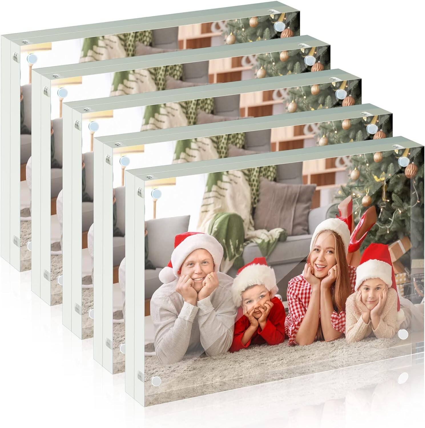 5 Pack Acrylic Picture Photo Frame Magnetic 5×7″ Clear Free standing 5×7 Inch