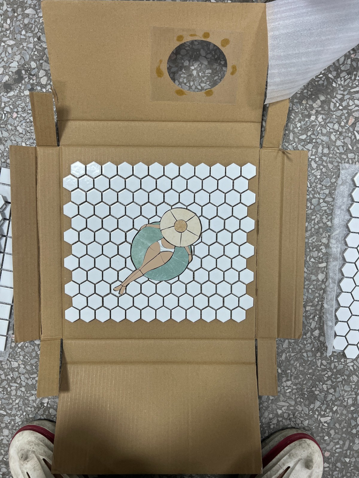 Bilitiles Handmade Custom Swimmers Mosaic Tile Floor – Hand-Cut Bathroom