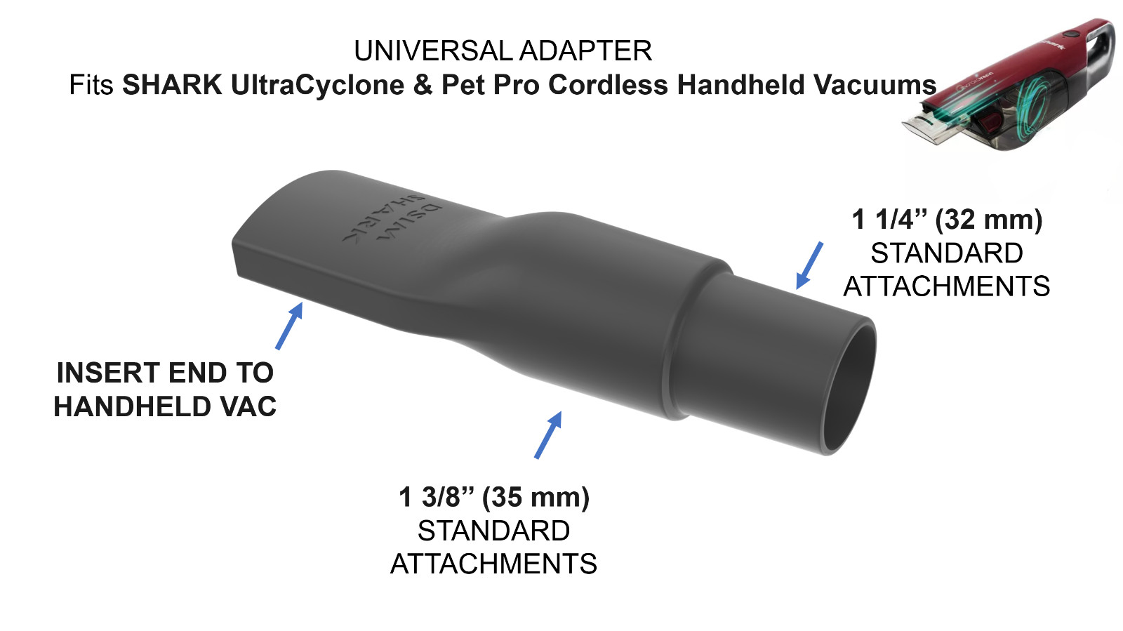 Shark UltraCylone Universal Attachments Adapter Cordless Handheld Vacuums