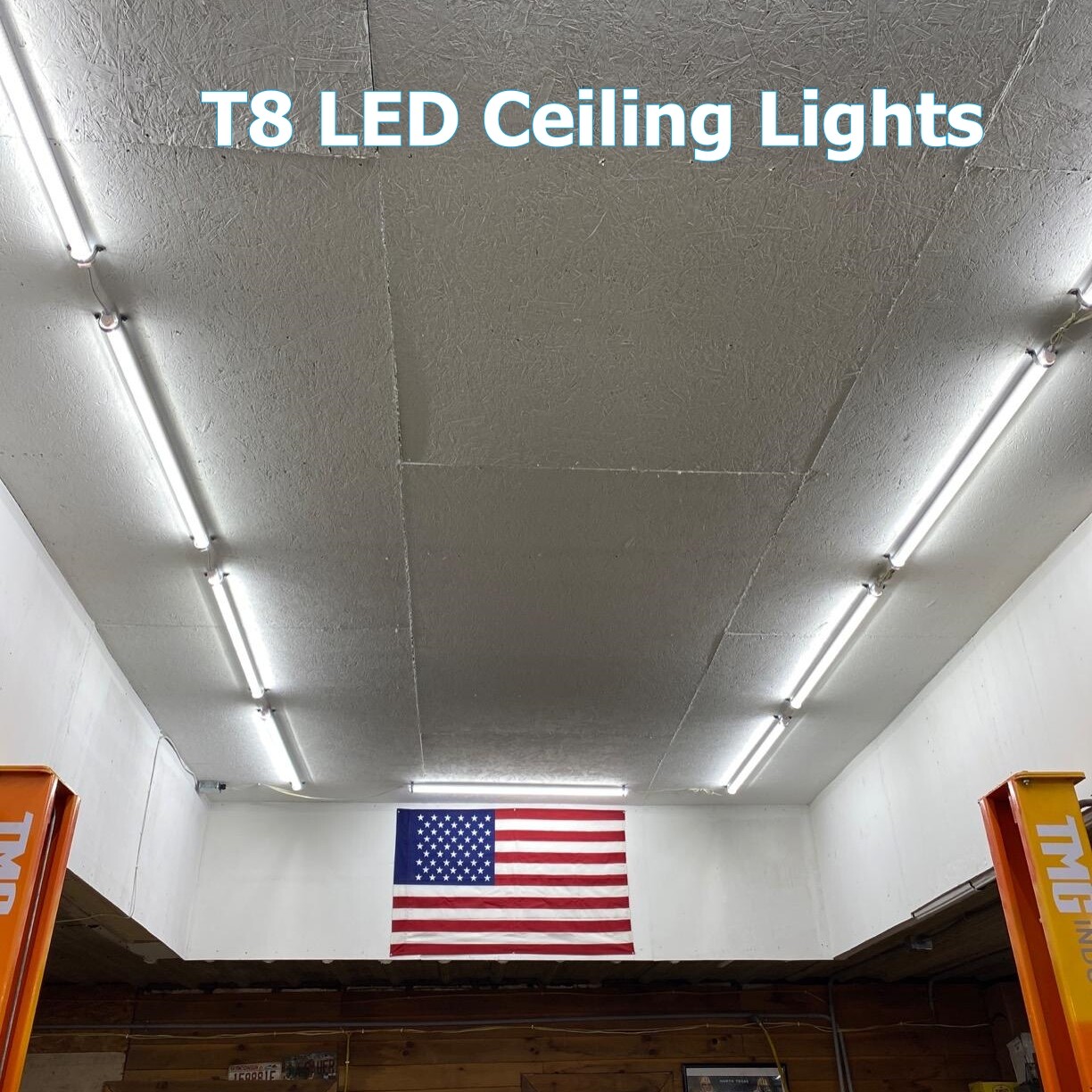 4FT T8 LED Shop Light Fixture 36W 60W LED Tube Light Bulbs 6500K Integrated US