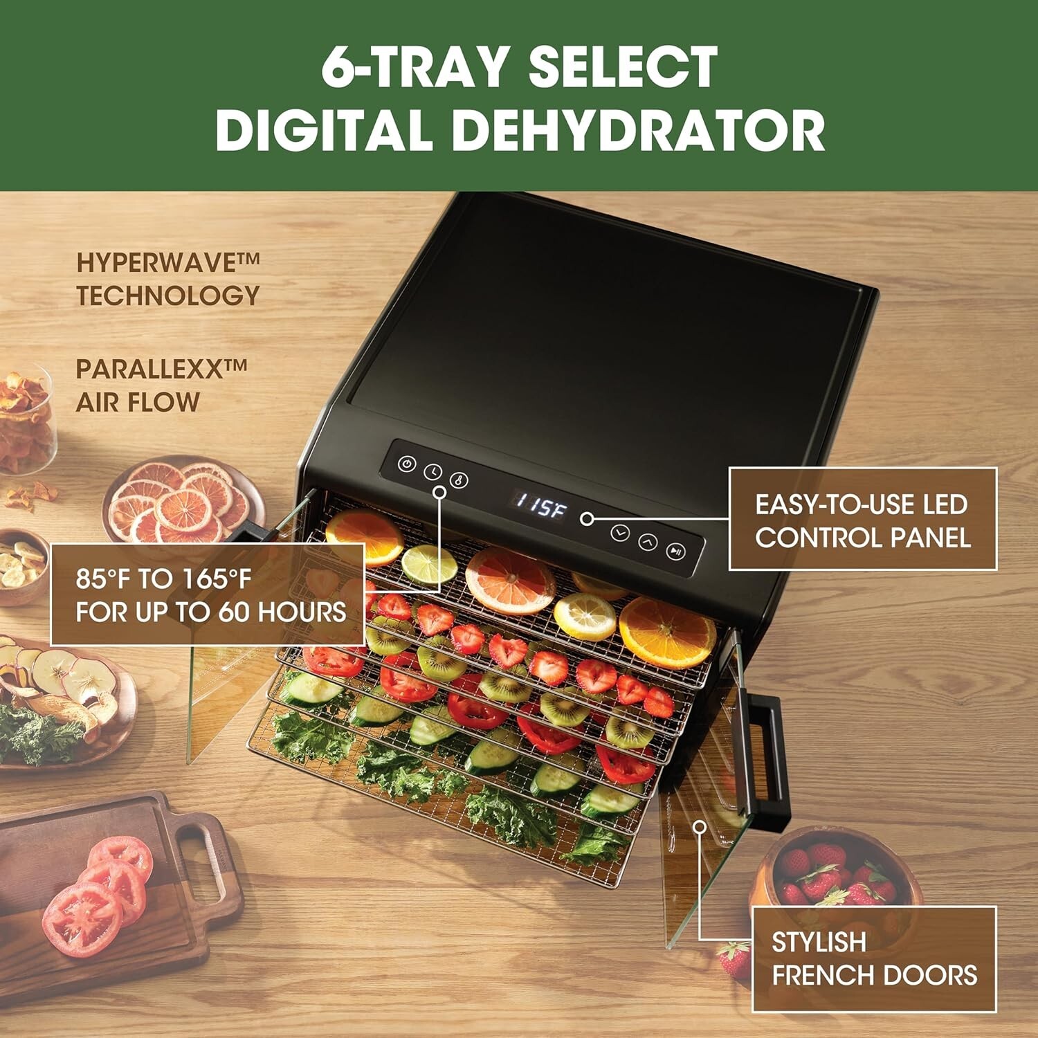 Excalibur Electric Food Dehydrator Select Series 6-Tray Adjustable Temperature
