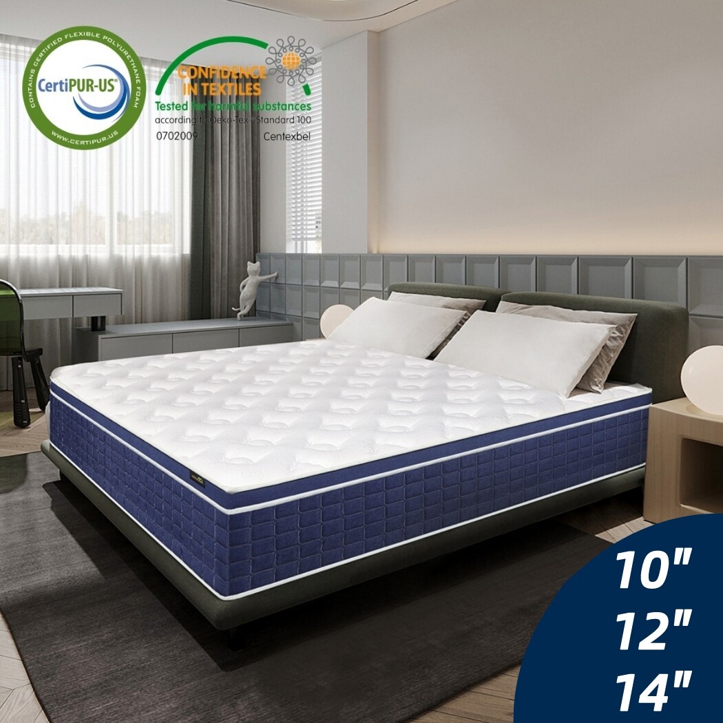 14″12″ Memory Foam Mattress Twin Full Queen King Size Pocket Spring Bed in a Box