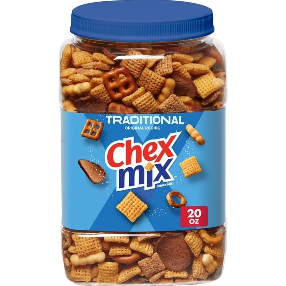 Chex Mix Traditional Snack Mix, Salty Snacks Tub, 20 oz New Free Ship