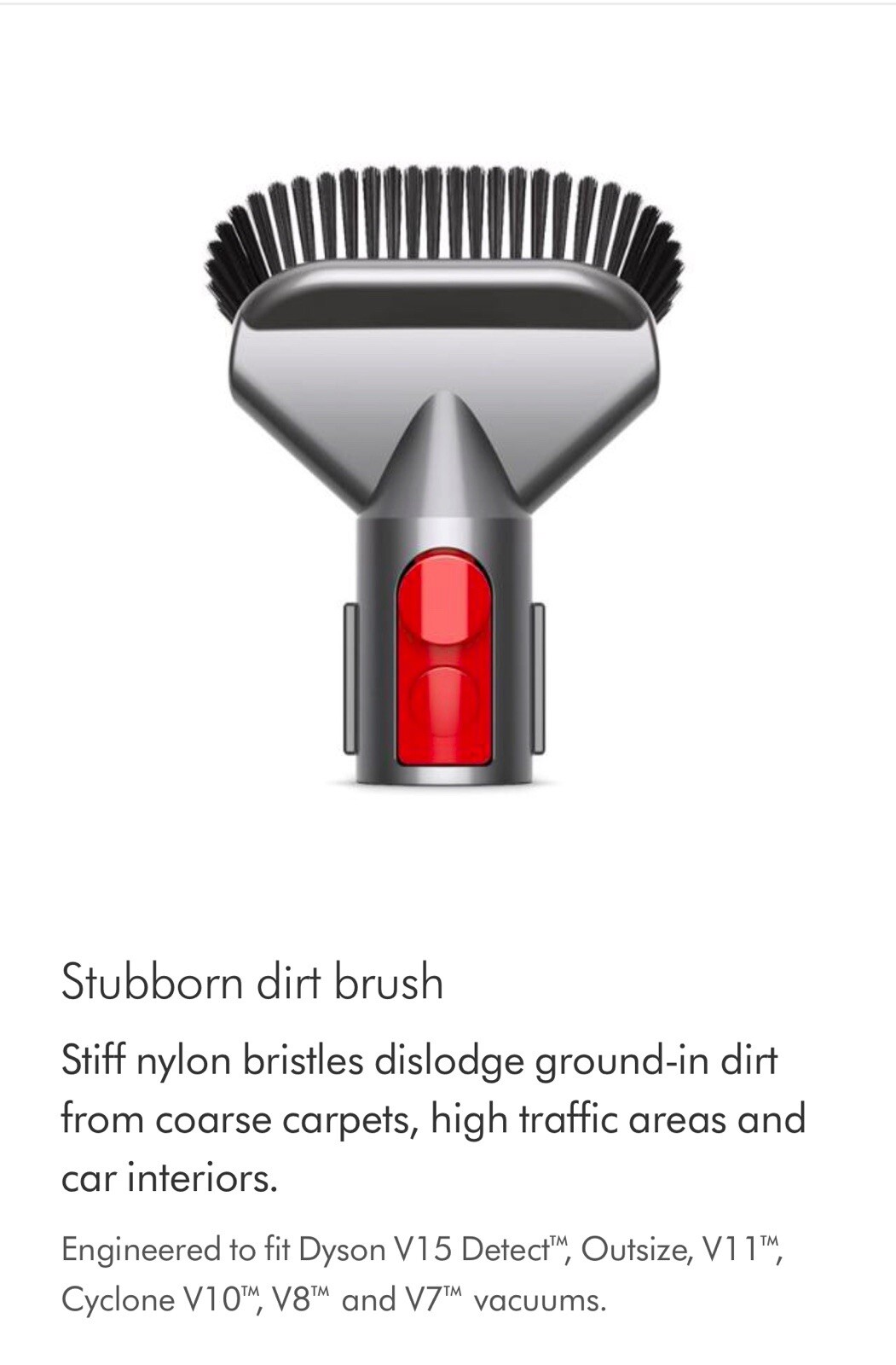 Dyson Stubborn Dirt Brush And Up Top Adaptor To Deep clean Different angles