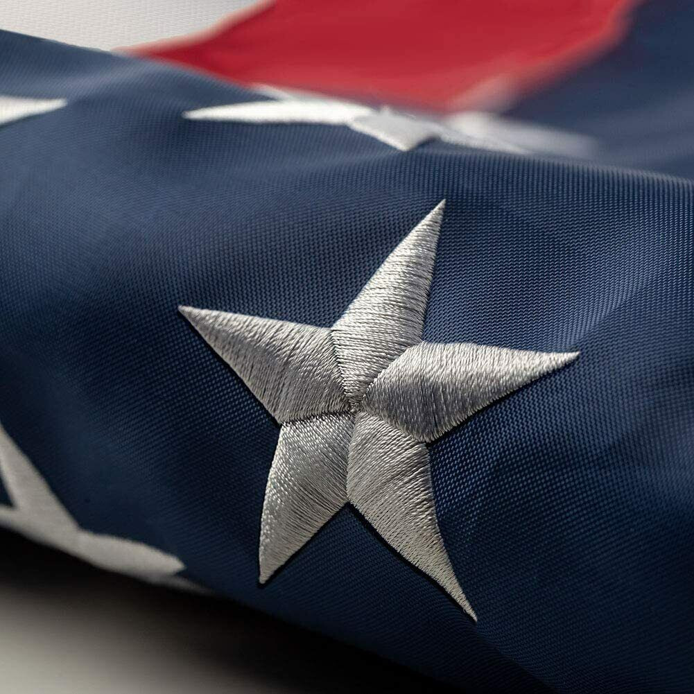 8’x12′ FT American Flag USA US U.S. Sewn Stripes Embroidered Stars Brass Grommet